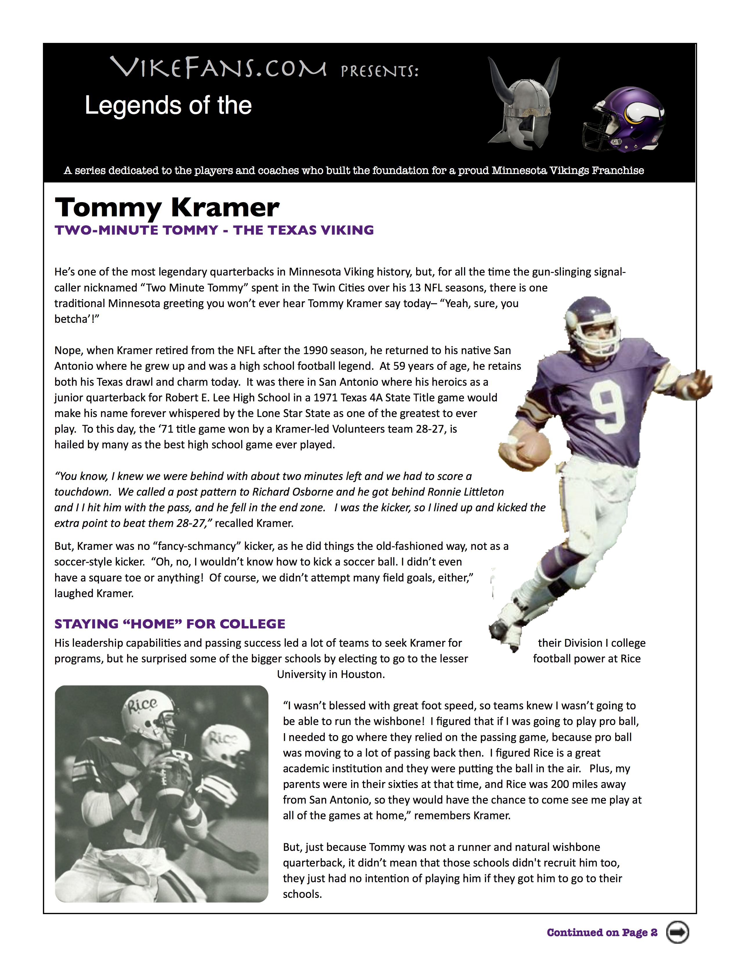 It's all in fun': The life and times of former Vikings QB Tommy